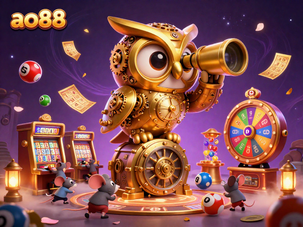 Experience the thrilling casino atmosphere with ao88's vibrant game characters and dynamic elements.