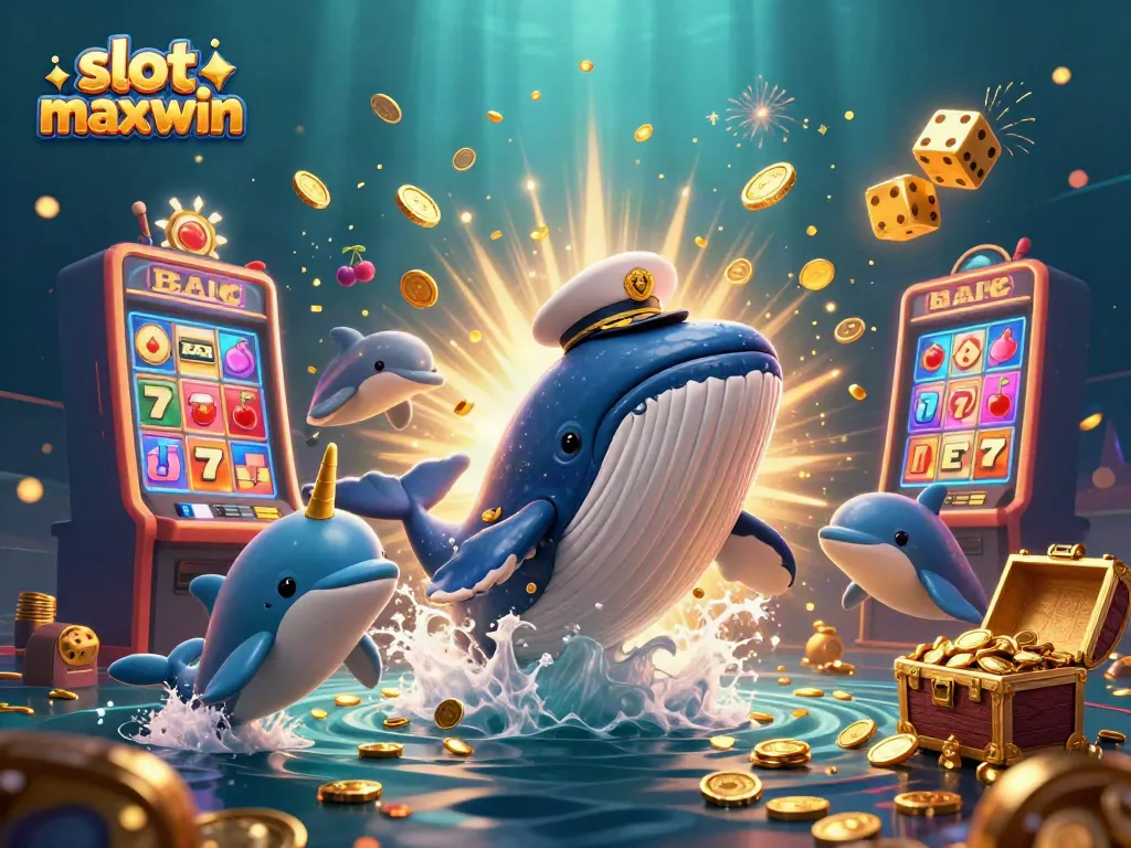 Experience the thrill of jackpot wins in slot maxwin with playful sea creatures and casino elements.