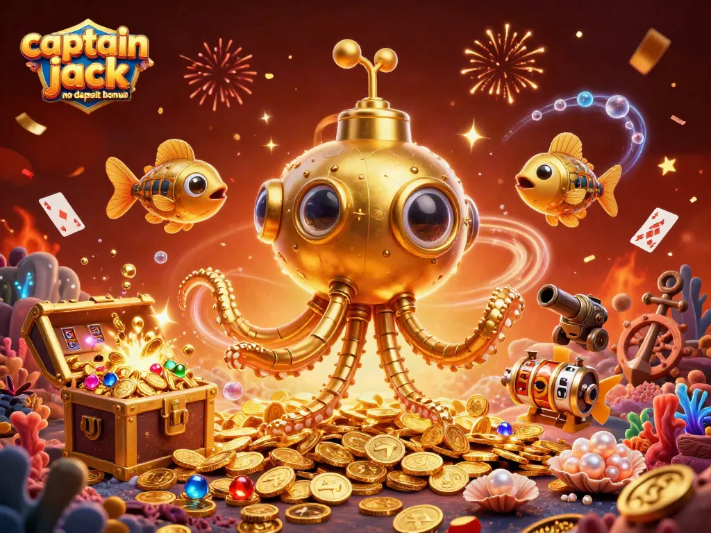 Experience the captain jack no deposit bonus in a vibrant underwater world with golden treasures.