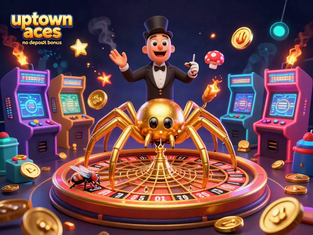 Spin winning bets at Uptown Aces with a no deposit bonus in a vibrant casino scene