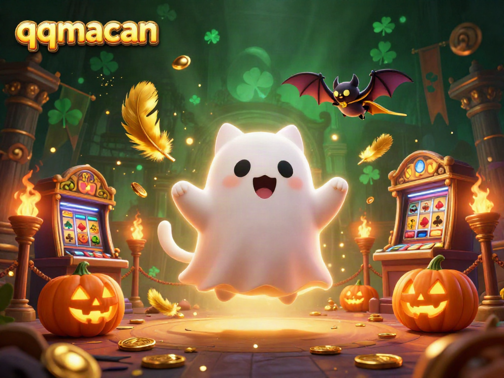 Play thrilling games with qqmacan in a haunted casino mansion filled with glowing characters.
