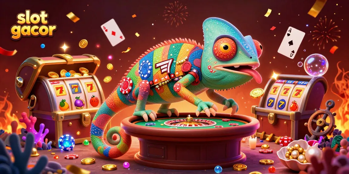 Engage with exciting slot gacor action in a vibrant, casino-themed illustration.