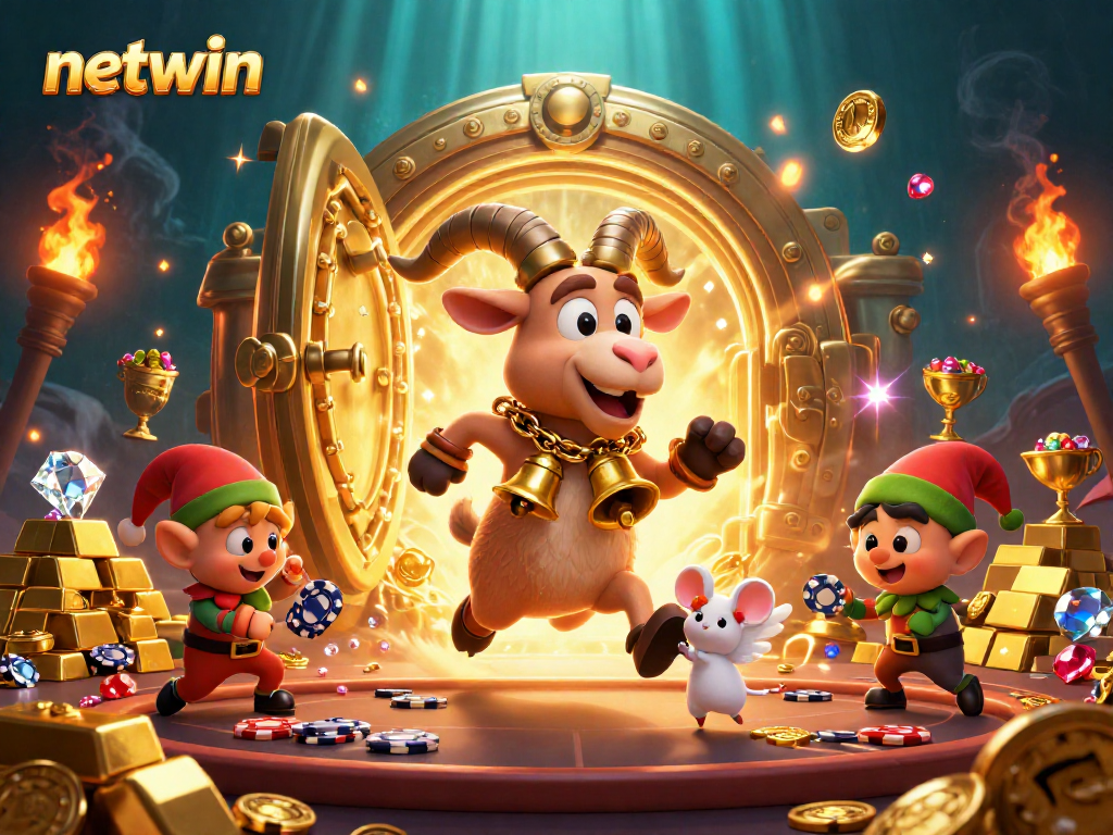Experience the thrill of netwin with Krampus managing a chaotic holiday casino full of treasures.