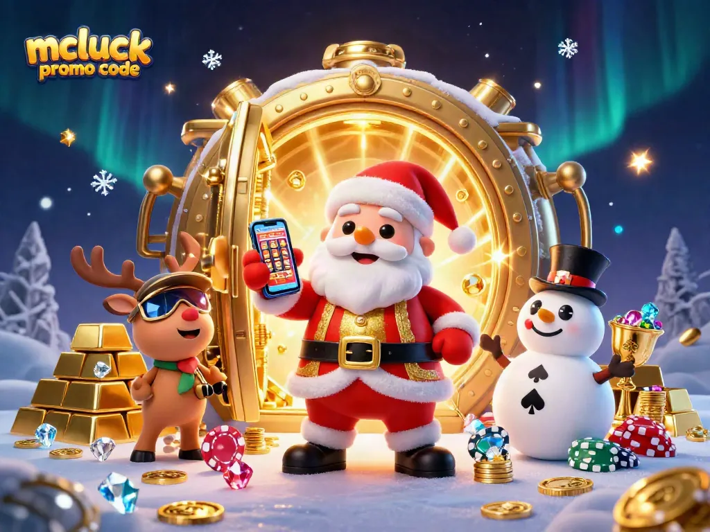 Spin and win with the McLuck promo code surrounded by vibrant casino treasures!