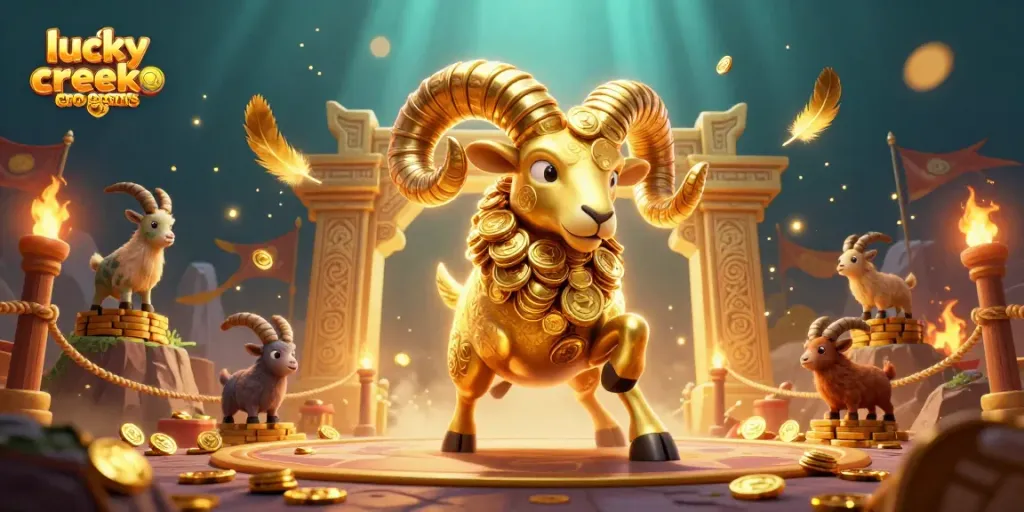 Experience the thrill of winning with the lucky creek casino no deposit bonus in a vibrant 3D scene.