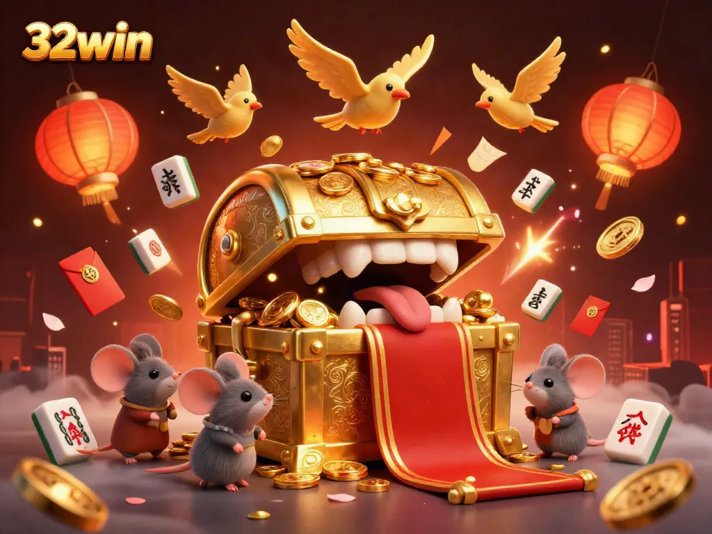 Experience thrilling riches and adventures at 32win with animated treasure and dynamic game elements.