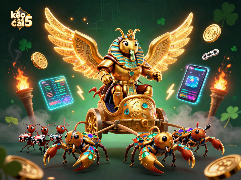 Engage with exciting kèo nhà cái 5 action through vibrant 3D casino illustration featuring golden elements.