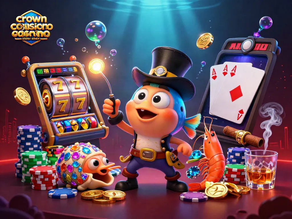 Play and win with crown coins casino sister sites showcasing exciting characters and vibrant game elements.