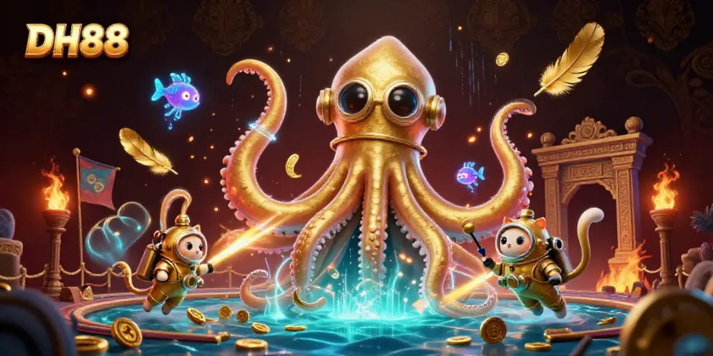 Engage in thrilling gaming adventures at DH88 with vibrant characters and casino elements.