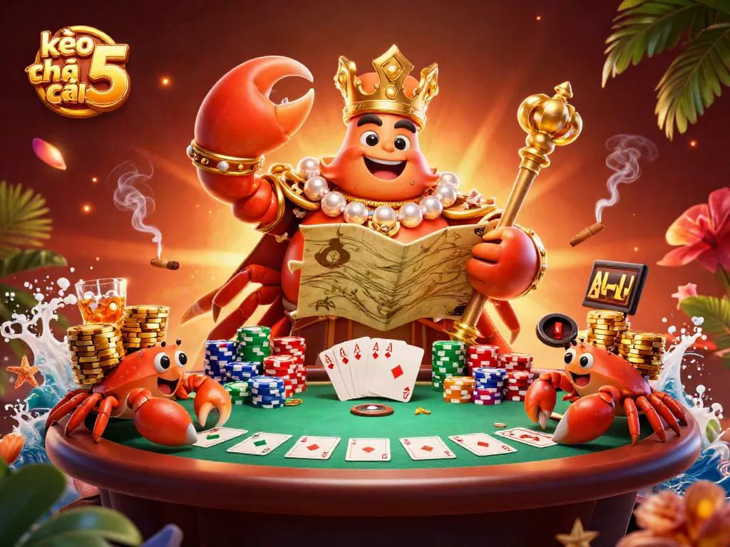 Engage with kèo nhà cái 5 in this vibrant 3D illustration showcasing a gambling scene filled with action.