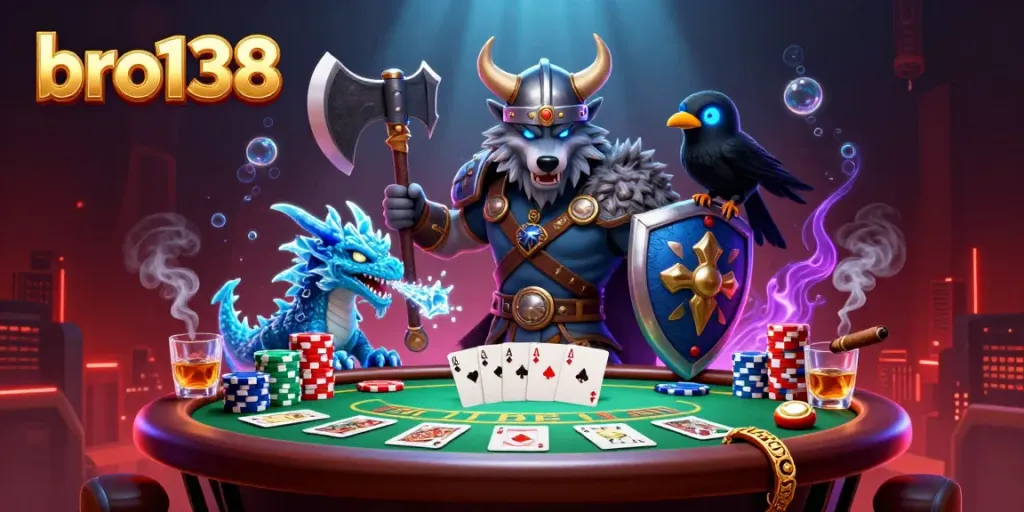 Experience thrilling casino action at bro138 with Viking warriors and vibrant poker dynamics.