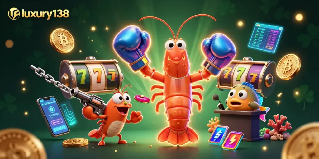 Engage with luxury138's vibrant slot gaming universe, showcasing a fun underwater scenario.