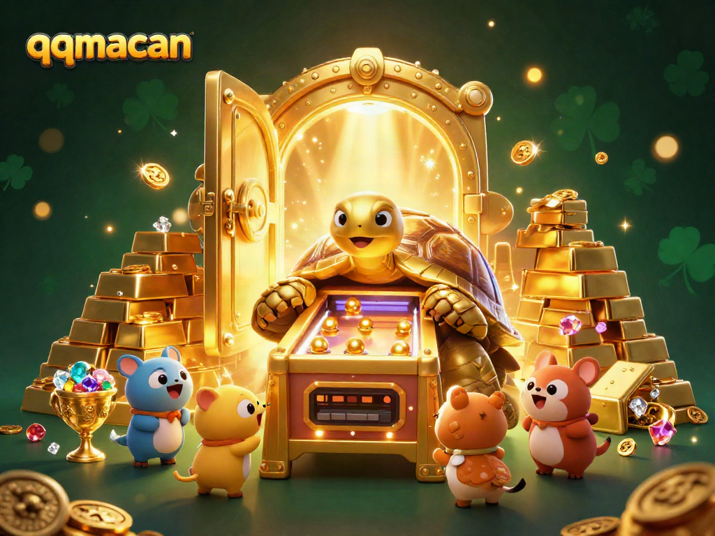 Menangkan jackpot permainan QQMacan dengan karakter unik dan berlian berkilauan.
