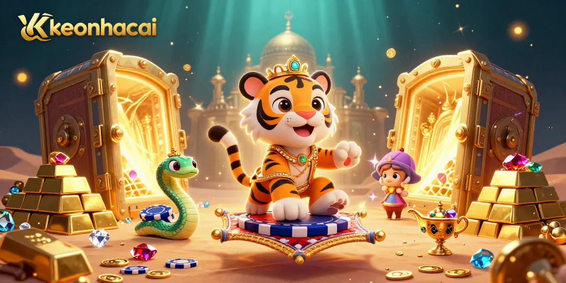 Spin and win with keonhacai, where 3D tiger sultan and magical treasures await!