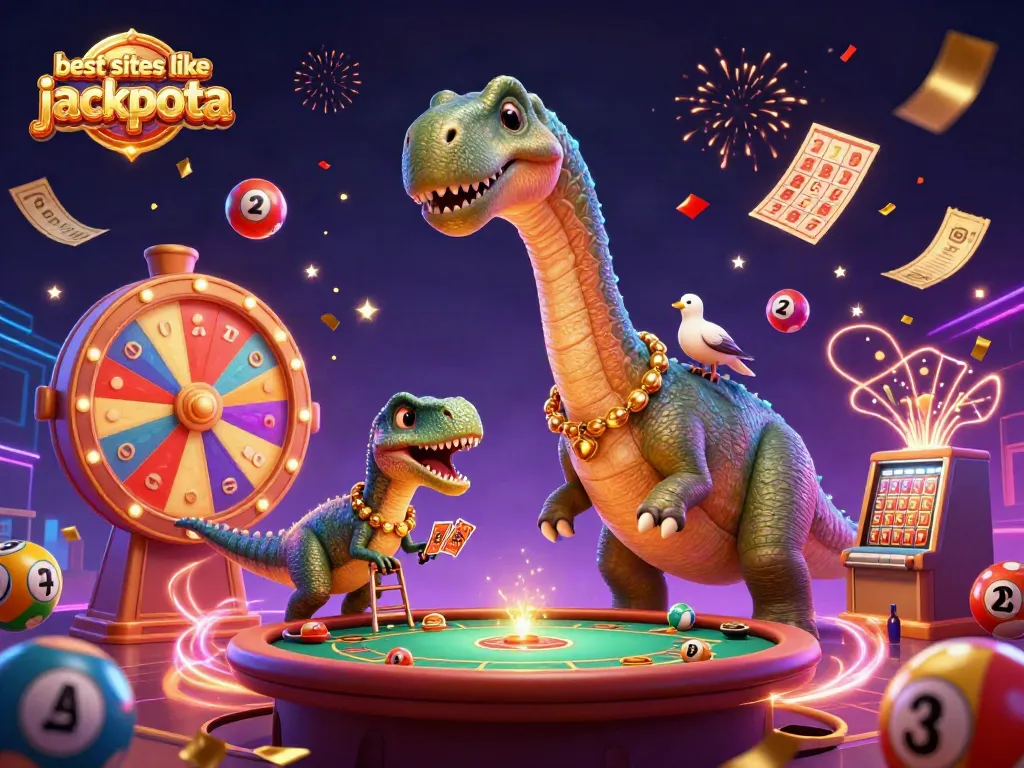 Engage with the best sites like Jackpota through an exciting 3D casino scene filled with animated lottery elements.