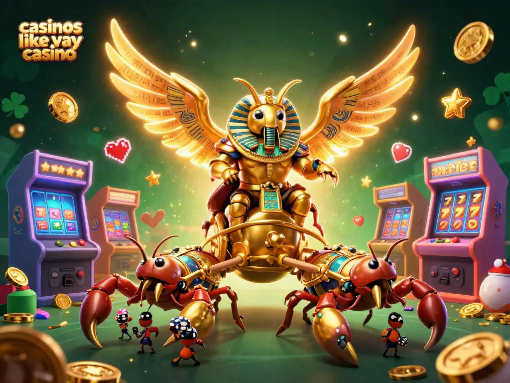 Engage with casinos like yay casino in this vibrant 3D scene filled with golden rewards and gaming excitement.