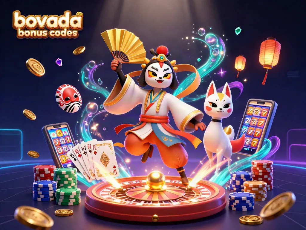 Experience the thrill of bovada bonus codes in a vibrant casino scene filled with coins and cards.