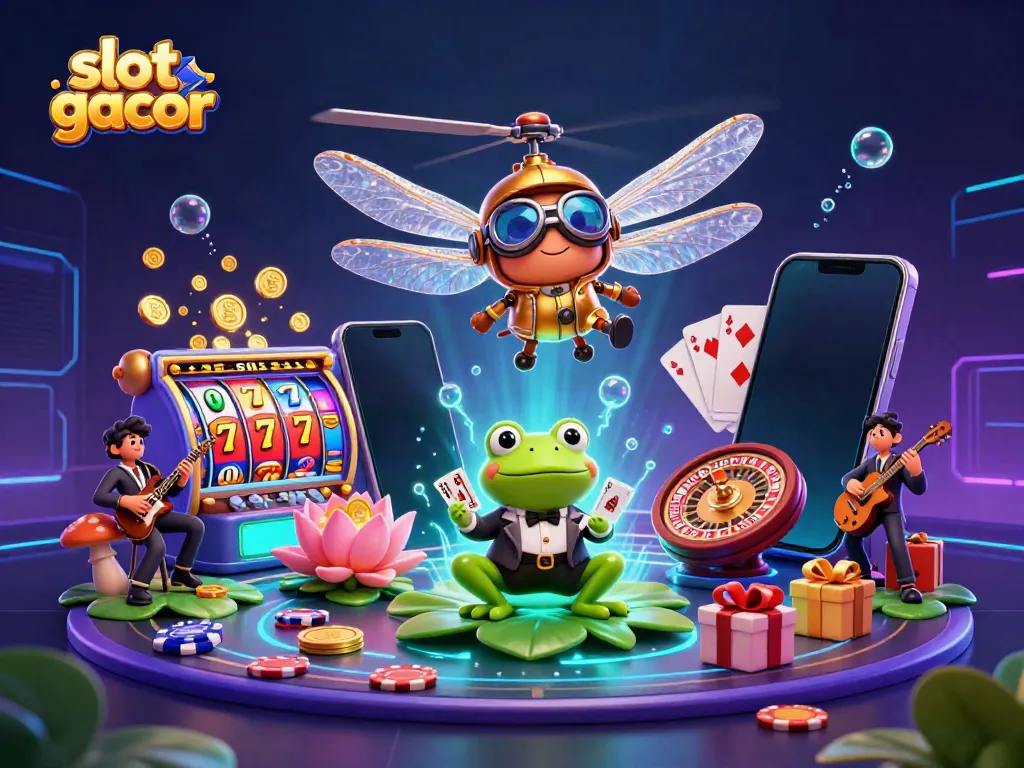 Experience excitement with slot gacor themes, featuring vibrant casino scenes and animated characters.