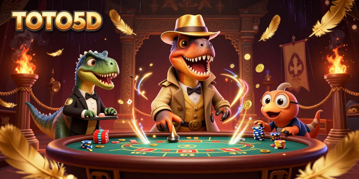Engage in thrilling TOTO5D gameplay with animated characters and vibrant casino elements.