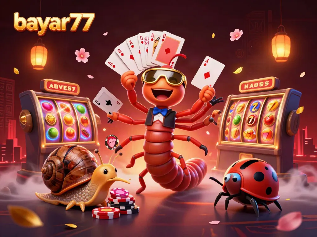 Experience smooth gaming with bayar77, featuring a lively dealer and vibrant slot game elements.