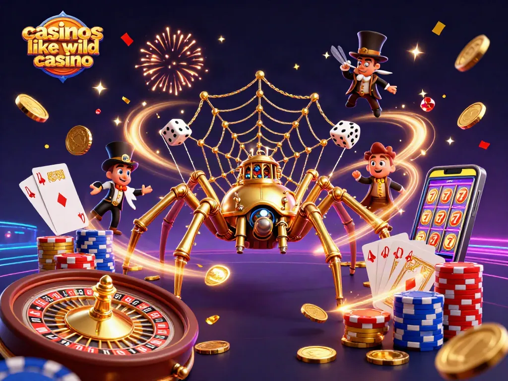 Experience the excitement of casinos like wild casino with golden coins and games in a vibrant 3D scene.