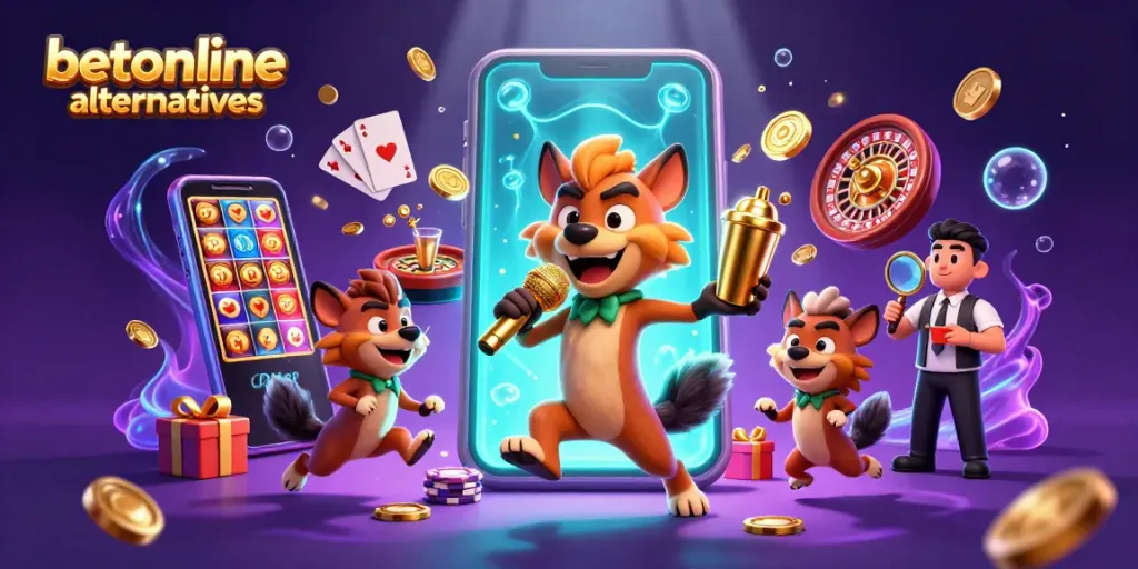 Experience exciting gameplay with betonline alternatives at this vibrant casino illustration.
