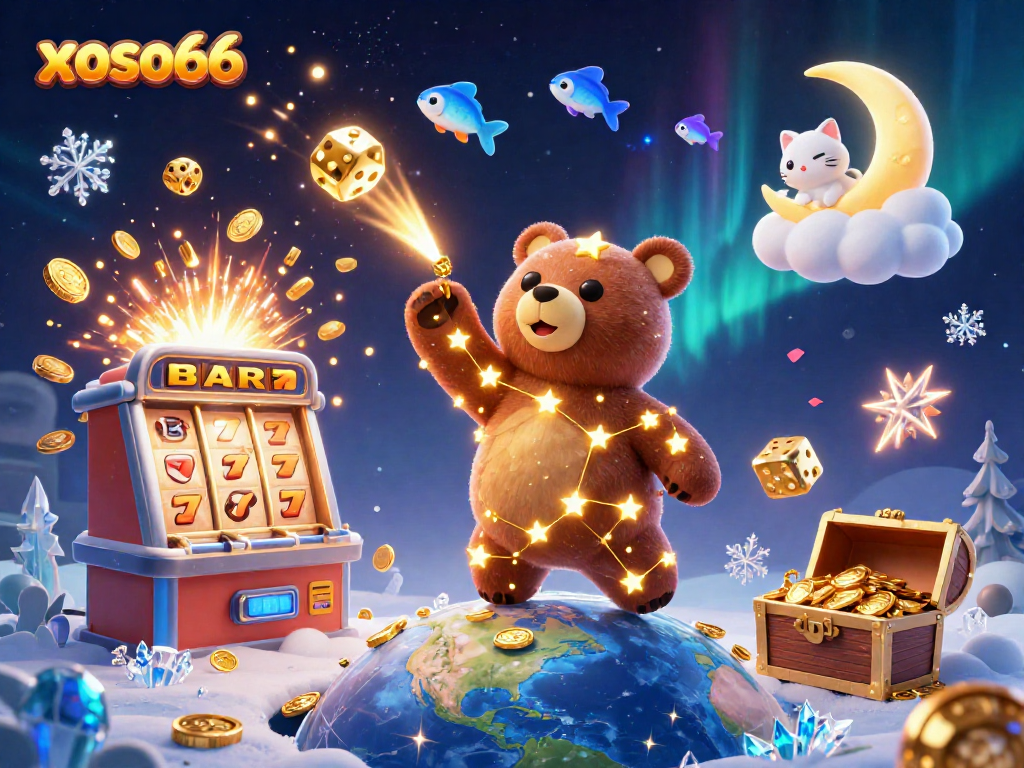 xoso66 engages players with a constellation bear and dynamic casino elements, capturing the excitement!